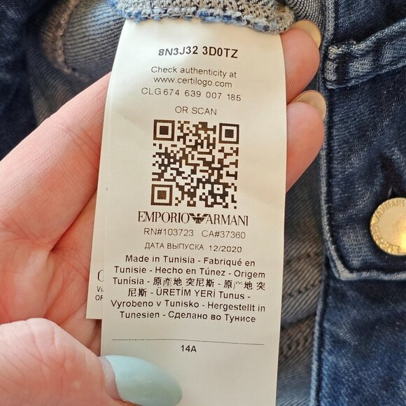 Emporio Armani Light Wash Blue Skinny Jean Sz 26 - Picture 7 of 8
